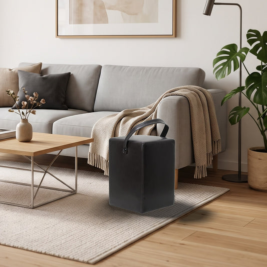 Hocker Linus Mocca im Wohnzimmer