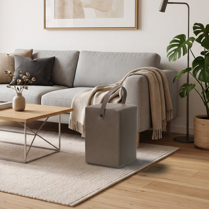 Hocker Linus Taupe im Wohnzimmer