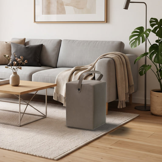 Hocker Linus Taupe im Wohnzimmer