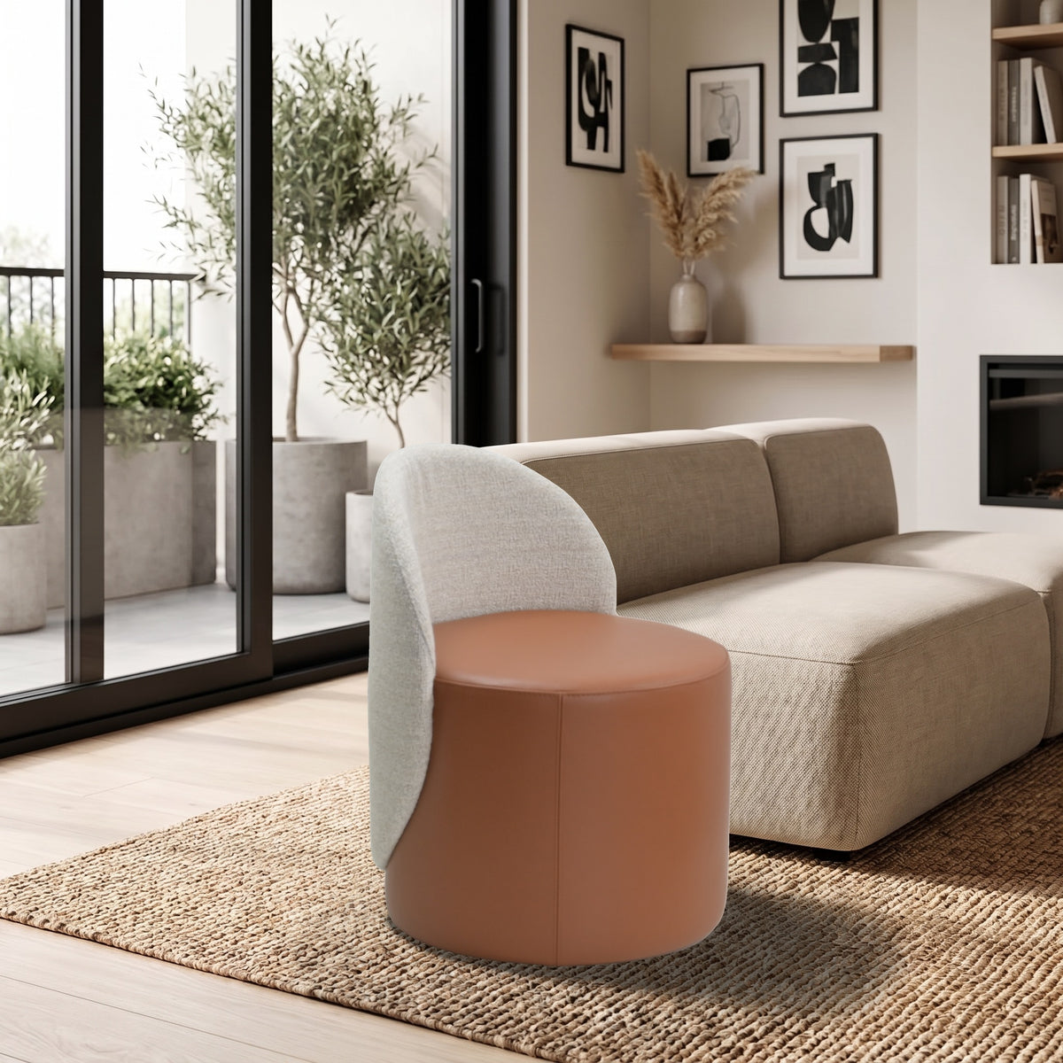 Sessel Paul Karamell im Wohnzimmer