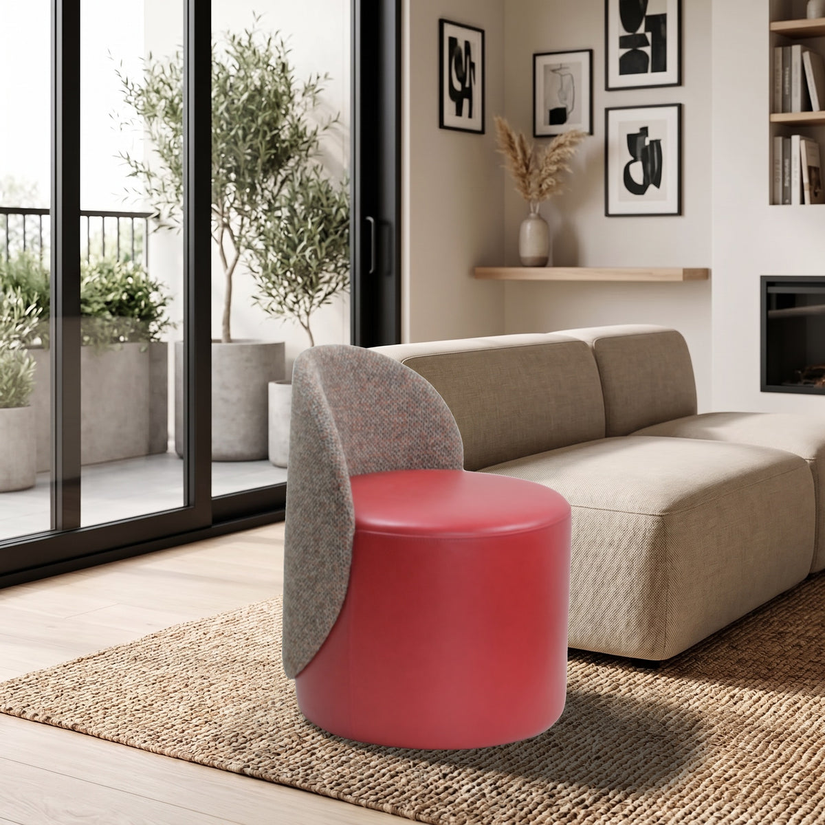 Sessel Paul Rot im Wohnzimmer
